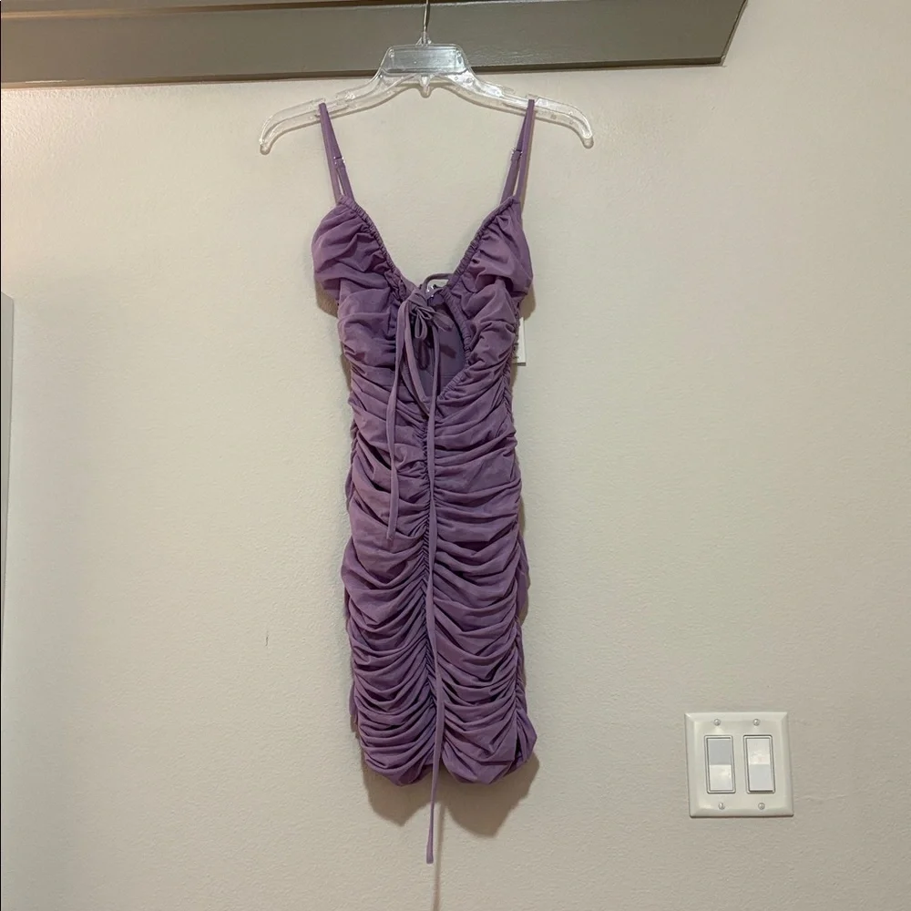 Mistress Rocks No Ruched At All Mini Dress in Lilac SZ XS NWT